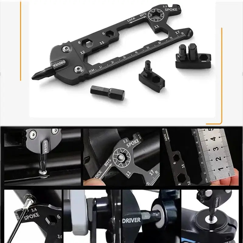 24 In 1 Multi Outdoor Bicycle Repair Tool Activity Spanner Combination Wrench Screwdriver Tool Set Pocket Keyring Hex Wrench Bik from PriceLows™
