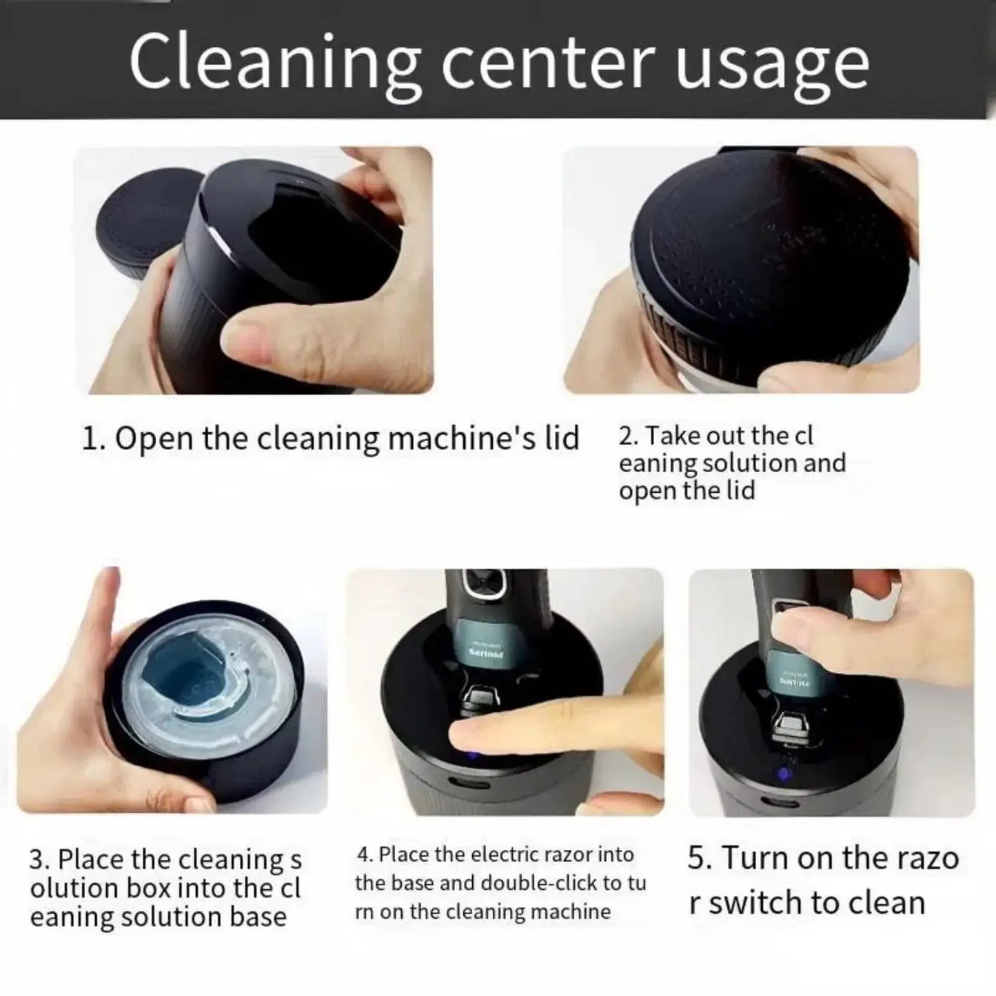 Replacement Quick Cleaning Pod for Philips 2nd Series 7000 S9000 S5000 Angular Polygon Shavers Compatible with Philips Cleaning from PriceLows™