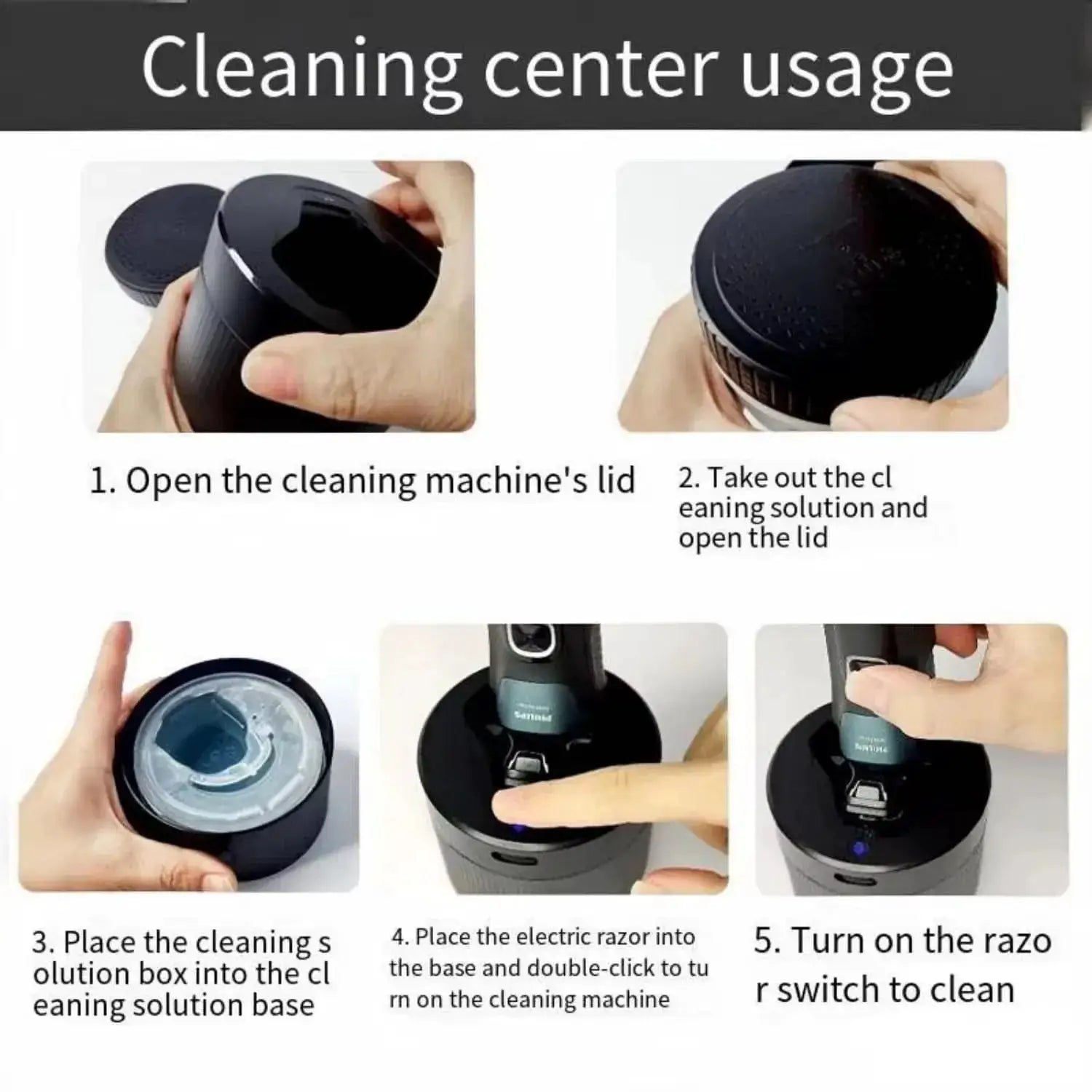 Replacement Quick Cleaning Pod for Philips 2nd Series 7000 S9000 S5000 Angular Polygon Shavers Compatible with Philips Cleaning from PriceLows™