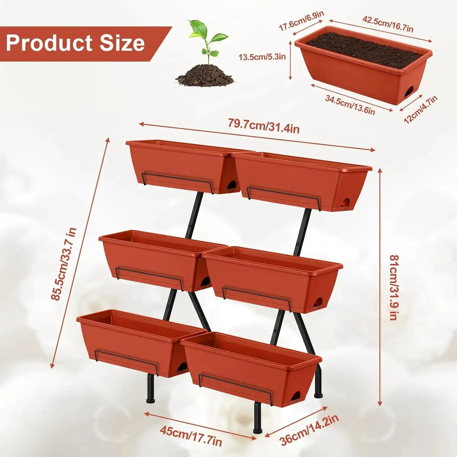 Raised Garden Beds Vertical Garden Planters Indoor Outdoor Standing Raised Planter Box with Legs, Plastic Raised Bed Tie from PriceLows™