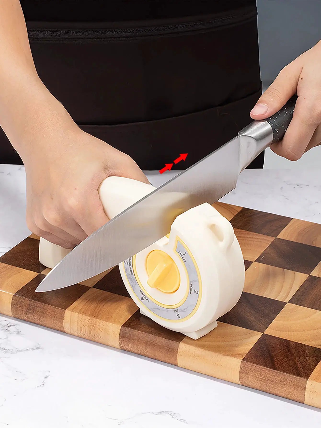 Knife Sharpener | 6 In 1 | Rotary Knob | Kitchen Knives Scissors Bread Knives