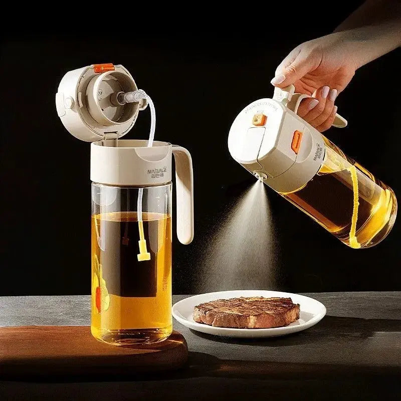 Oil Spray Bottle | Glass | Dual Use Spray and Pour | Kitchen