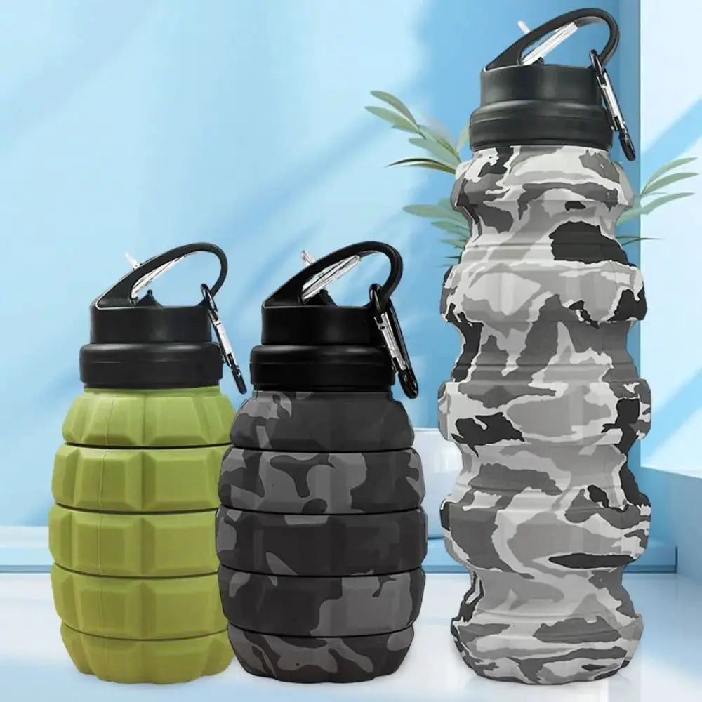 Silicone Retractable Grenade Water Bottle 580ML Foldable Sports Water Bottle Collapsible Reuseable Drinking Cup Cycling from PriceLows™