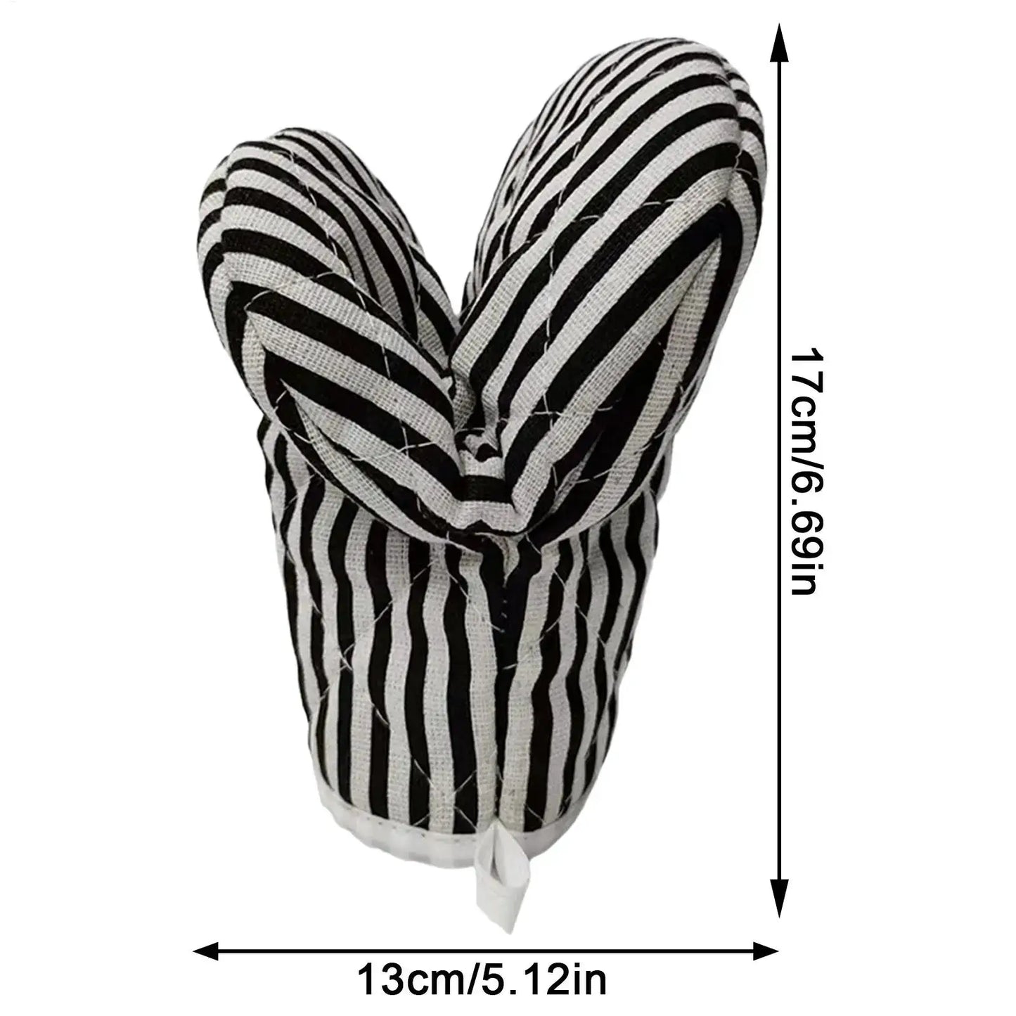 Oven Mitts | Heat Resistant | Striped Cotton-Polyester