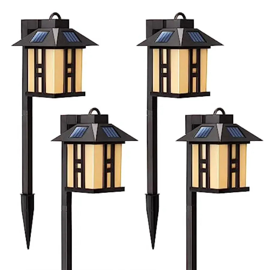 Japanese Decor Solar Lights for Outside, Pathway Lights 4 Pack - Lawn/Patio/Yard/Walkway/Driveway Decoration from PriceLows™