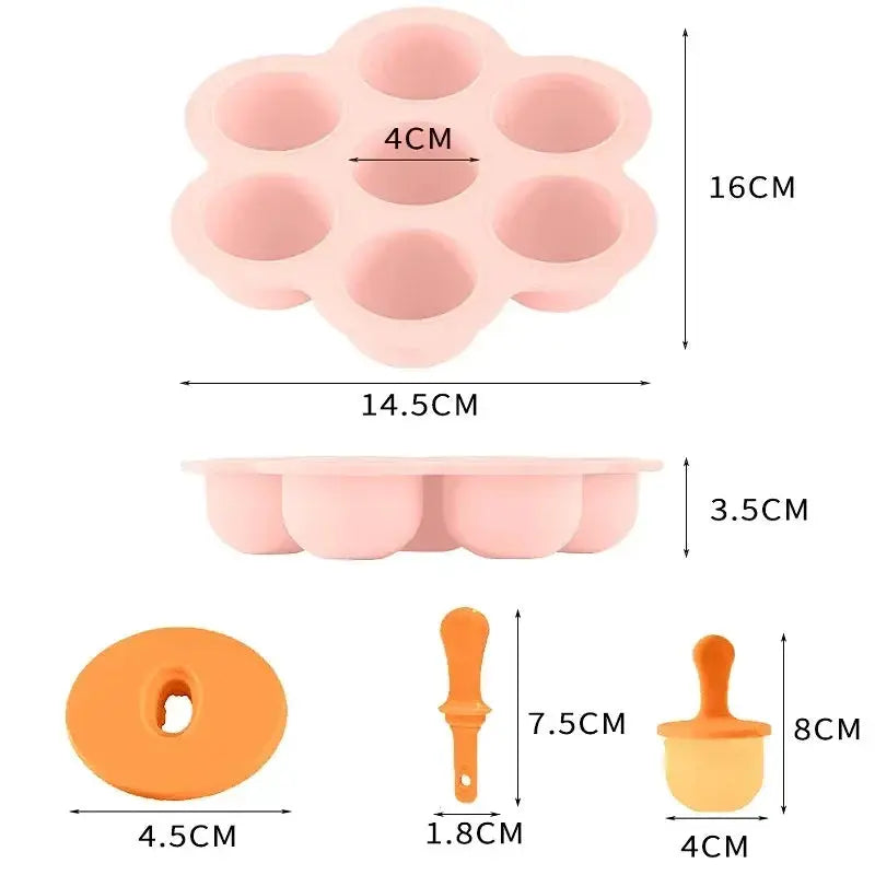 1pc 7 Holes DIY Ice Cream Pops Silicone Mold Ice Cream Ball Maker Popsicles Molds Baby Fruit Shake Home Kitchen Accessories Tool from PriceLows™