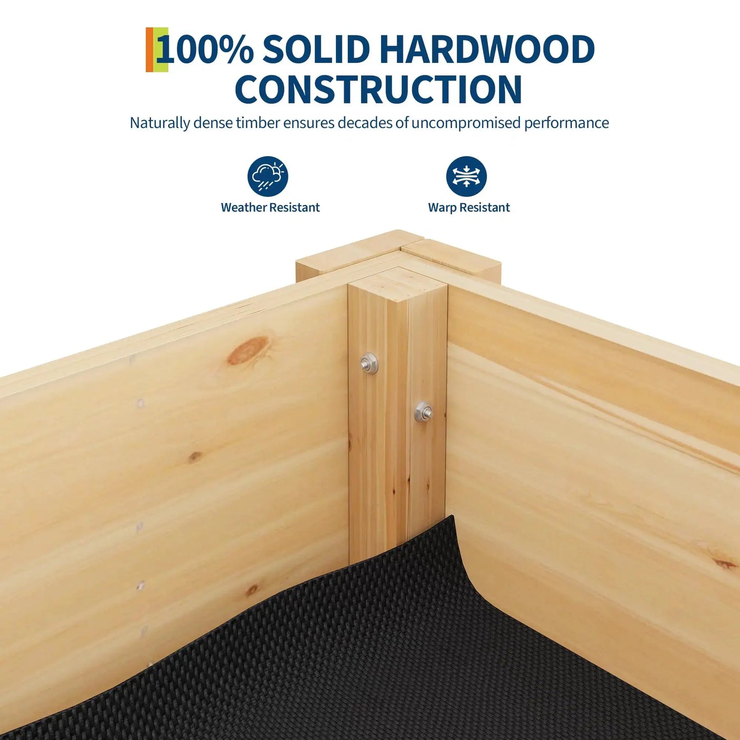 Durable Elevated Wooden Garden Bed with Legs & Hooks, Planter Box with Liner & Drainage Holes for Vegetables, Flowers & Herbs from PriceLows™