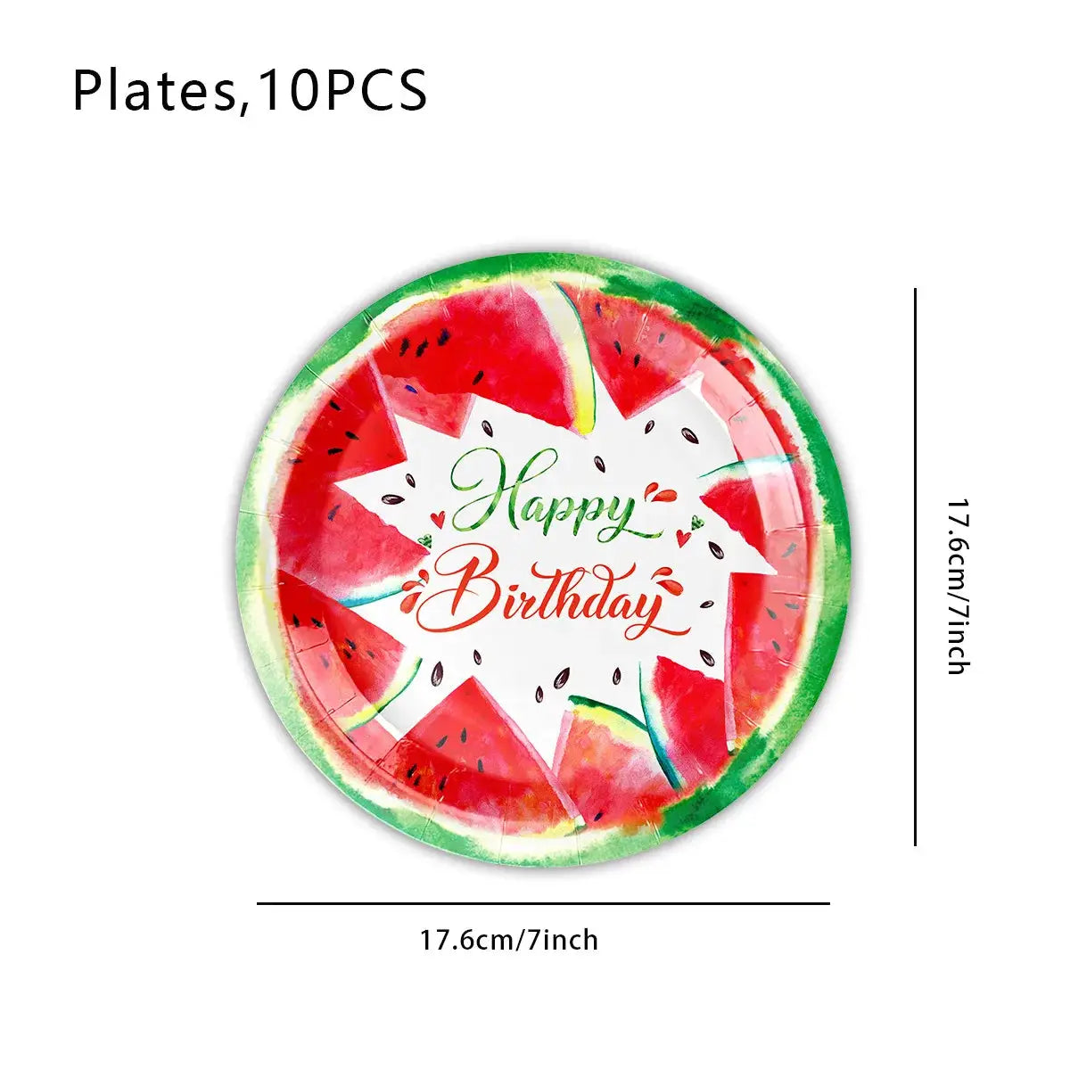 Summer Watermelon Disposable Tableware Set | PVC Party Supplies