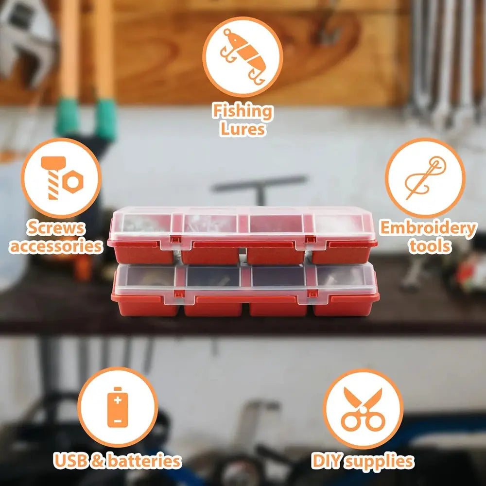 1Pc Plastic Screw Organizer Box with 4 Compartments Portable Tool Parts Storage Bin with Lid for Hardware Small Parts Display from PriceLows™