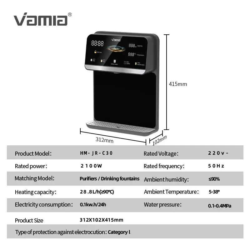 Wall-mounted Water Dispenser Instant Heat Rapid Hot & Cold Temperature Control Drinking Water Dispenser Water Purifier Smart from PriceLows™