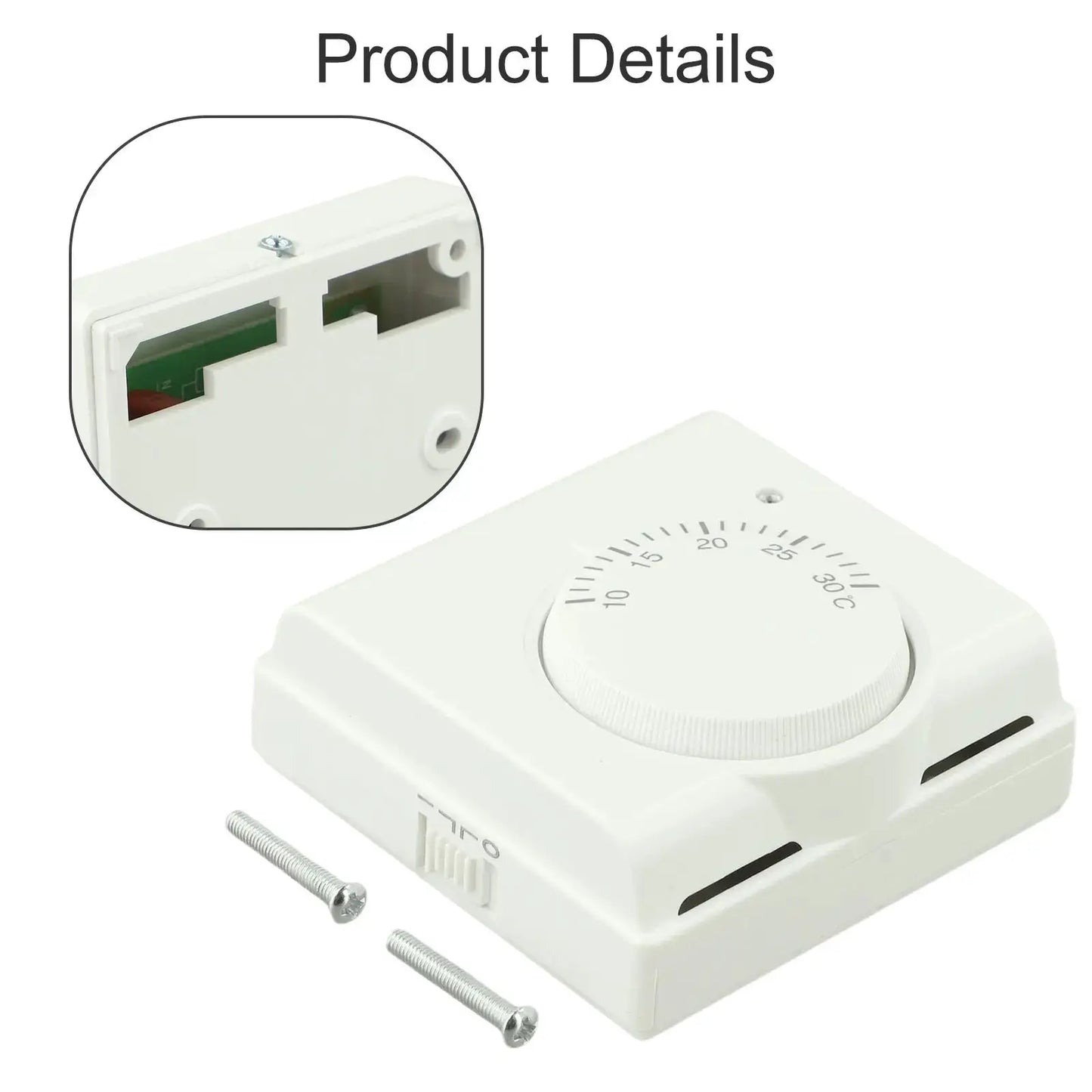 High Quality Practical Brand New Thermostat Temperature Switch White Room 2 Wire 220V AC Temperature Controller from PriceLows™
