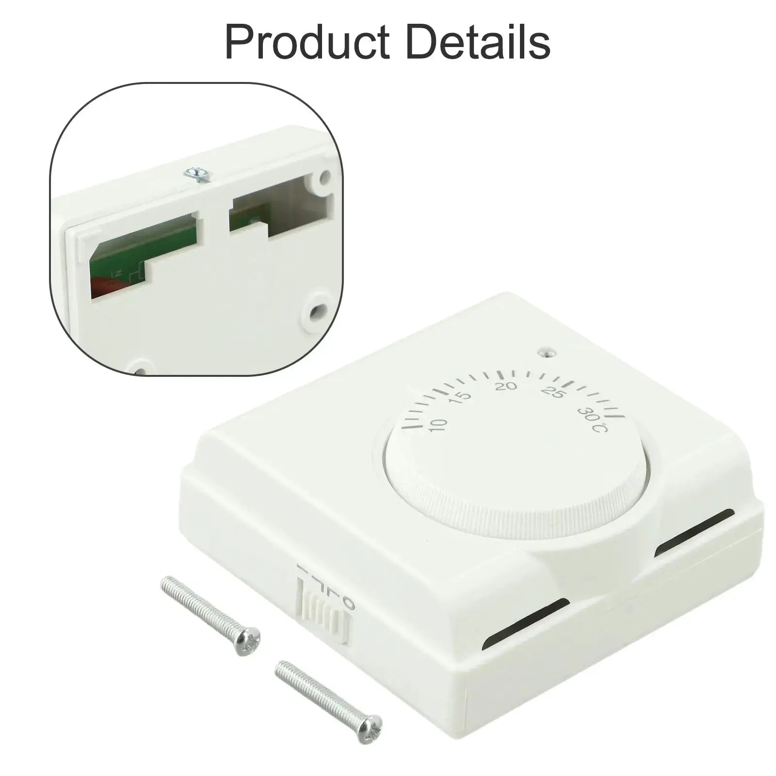 High Quality Practical Brand New Thermostat Temperature Switch White Room 2 Wire 220V AC Temperature Controller from PriceLows™