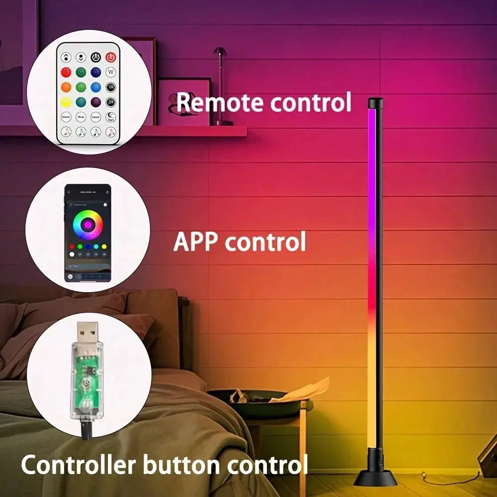 Music Sync RGB LED Floor Lamp Dynamic Color Changing Standing Light Romantic Ambient Light for Weddings, Parties, Hotels, Bedrooms, Gaming Rooms & Football Matches, Ideal Festival Gift from PriceLows™