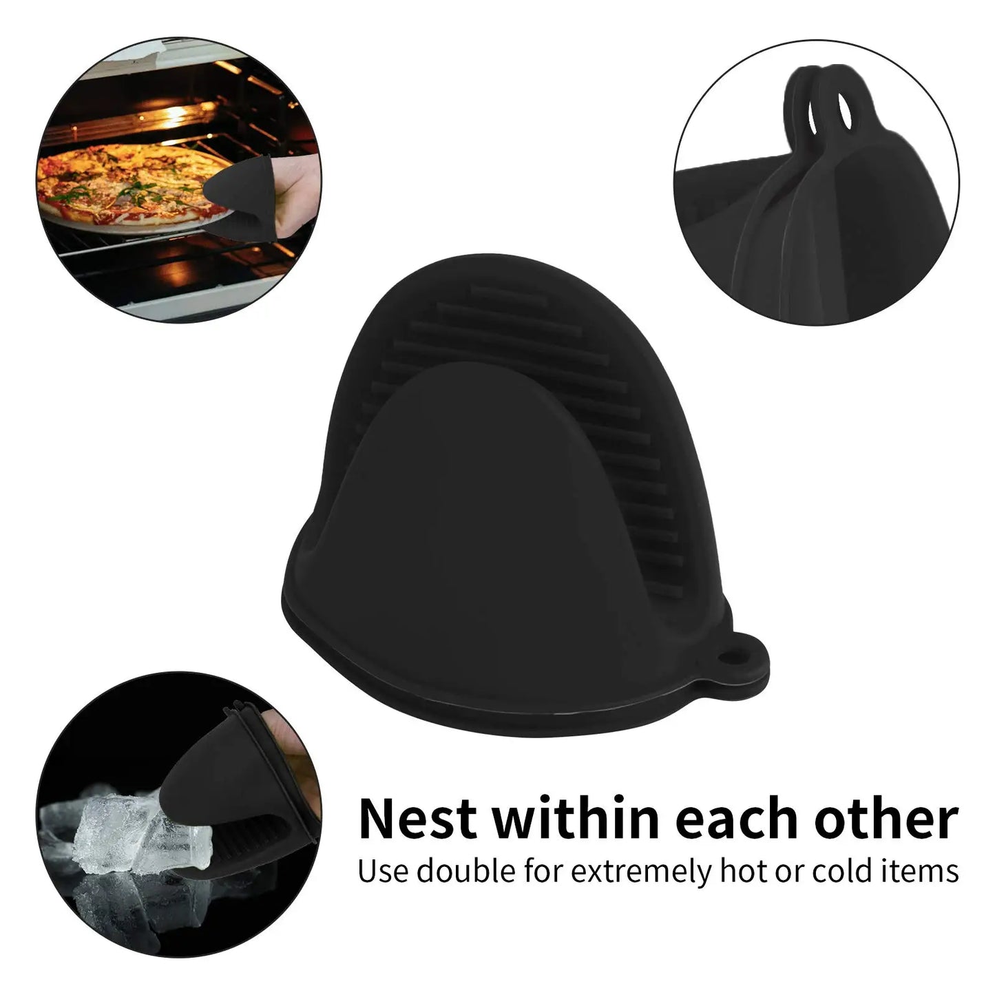 Oven Mitts | Silicone Heat Resistant | Slip Resistant Pinch Mitts | One Size