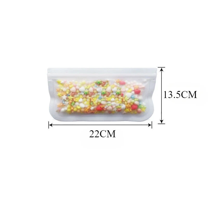 Reusable Food Storage Bags | Leakproof | Food Grade EVA | Stand Up Zip