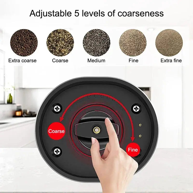 Electric Salt And Pepper Grinder Set | LED Light | USB Rechargeable | Two Pack