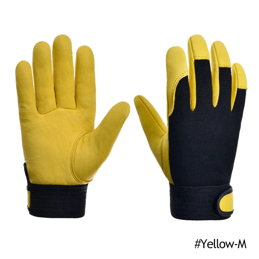 Cowhide Leather Work Gloves Safety Labour Protection Garden Sports Motorcycle Driver Workers Work Welding Wear-resistant Gloves from PriceLows™