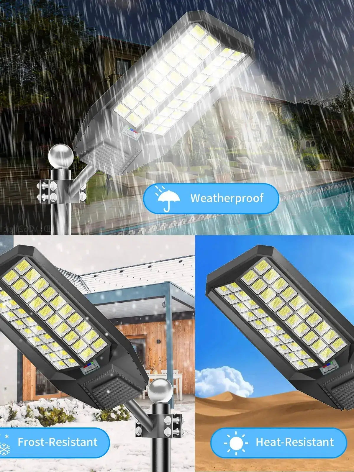 8000W Extra-Large Super-Bright Outdoor Solar Street Light, LED with Motion Sensor, IP65 Waterproof for Commercial Lighting from PriceLows™