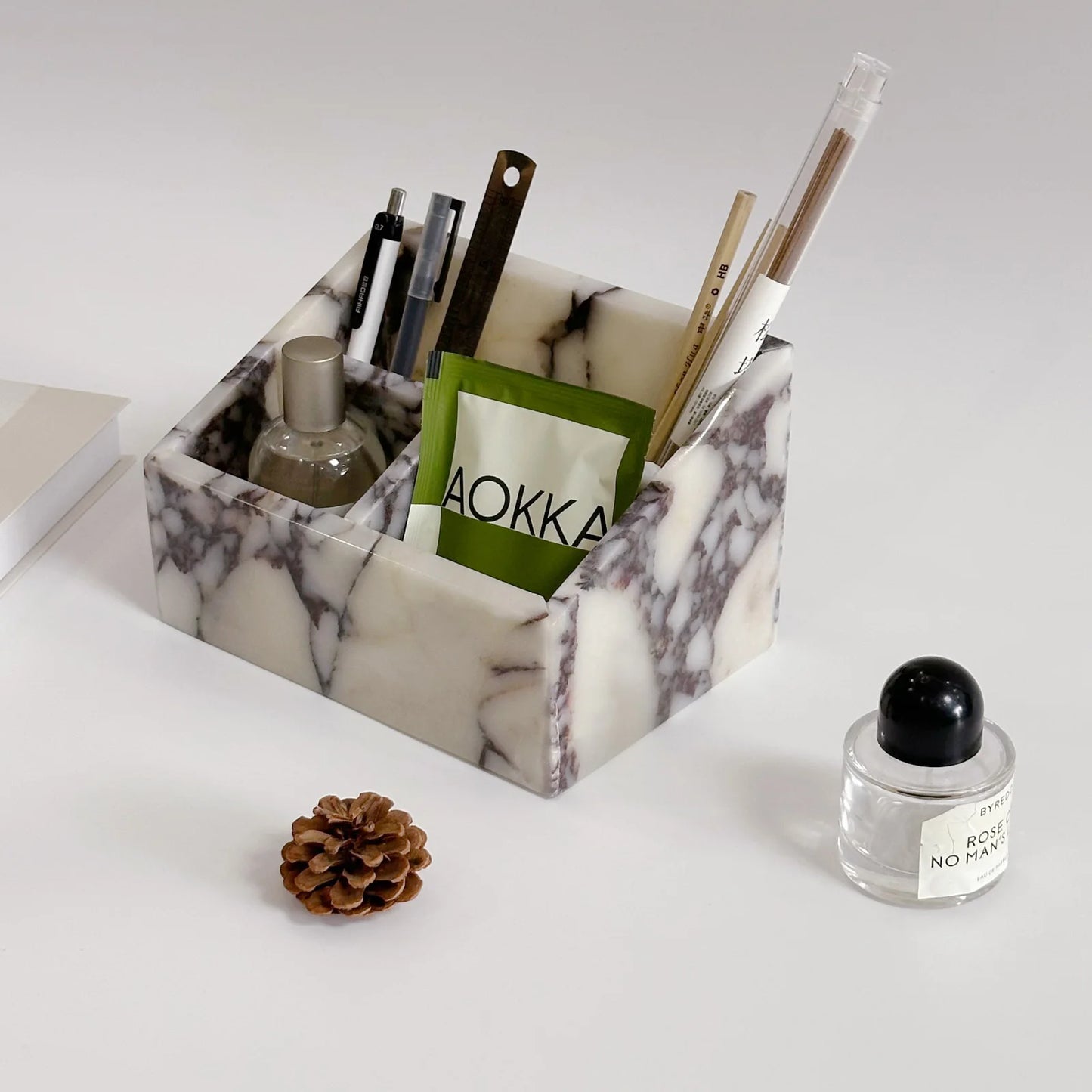 Marble Desktop Organizer | Calacatta Viola Marble | Multi Layer Tray