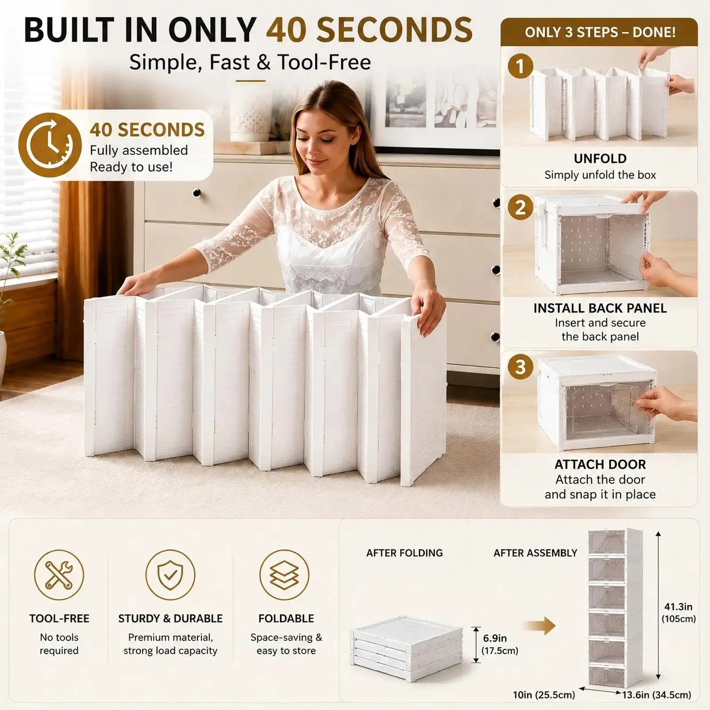 6 Layers Shoes Box Foldable Transparent Sneaker Shoe Storage Organizers Box Stackable Dustproof High-top Cabinet Shoe Rack Shelf from PriceLows™
