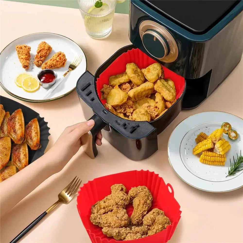 Air Fryer Pan Liner | Reusable Silicone | Food Grade Nonstick | One Size