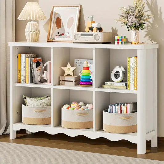 6-Cube Storage Organizer: Versatile Shelving for Books, Toys, and Display in Kids' Rooms, Living Spaces, and Offices (White) from PriceLows™