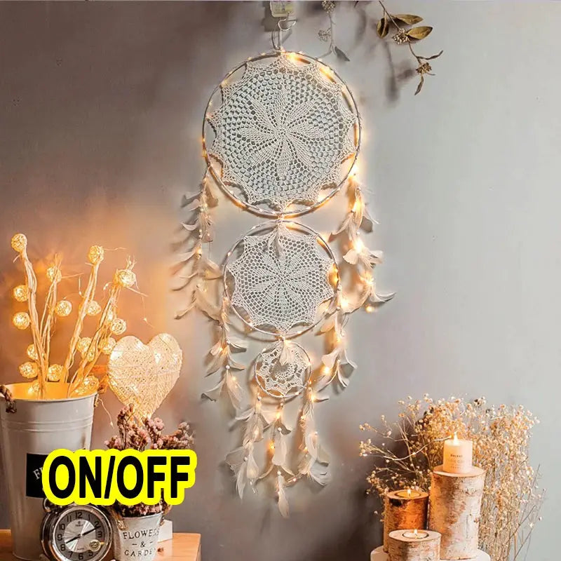big dream catcher hanging/light decoration nordic decoration home girls room/nursery/kids decor dreamcatcher children room new 5 from PriceLows™