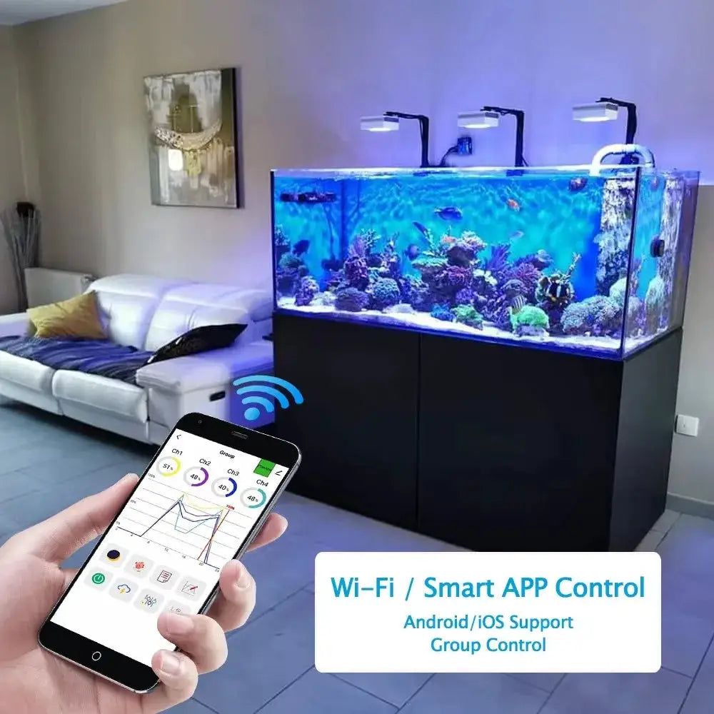 LED Aquarium Light | 100W Full Spectrum | WiFi App Control | Reef Tank