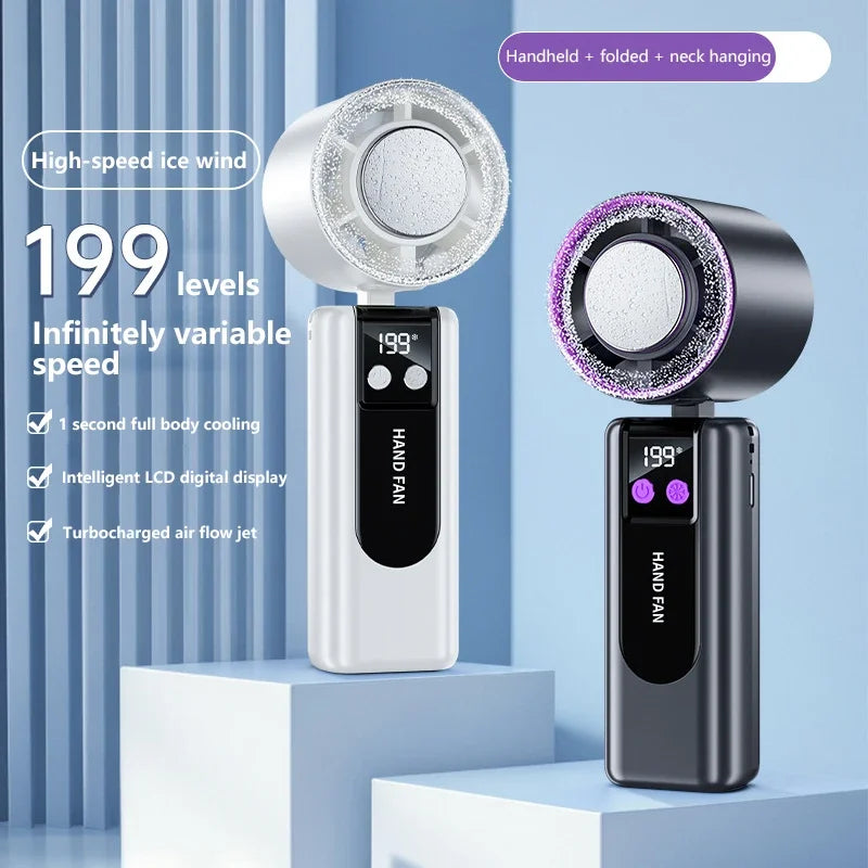 Lenovo Portable Fan | Usb Charging | Digital Display | Handheld