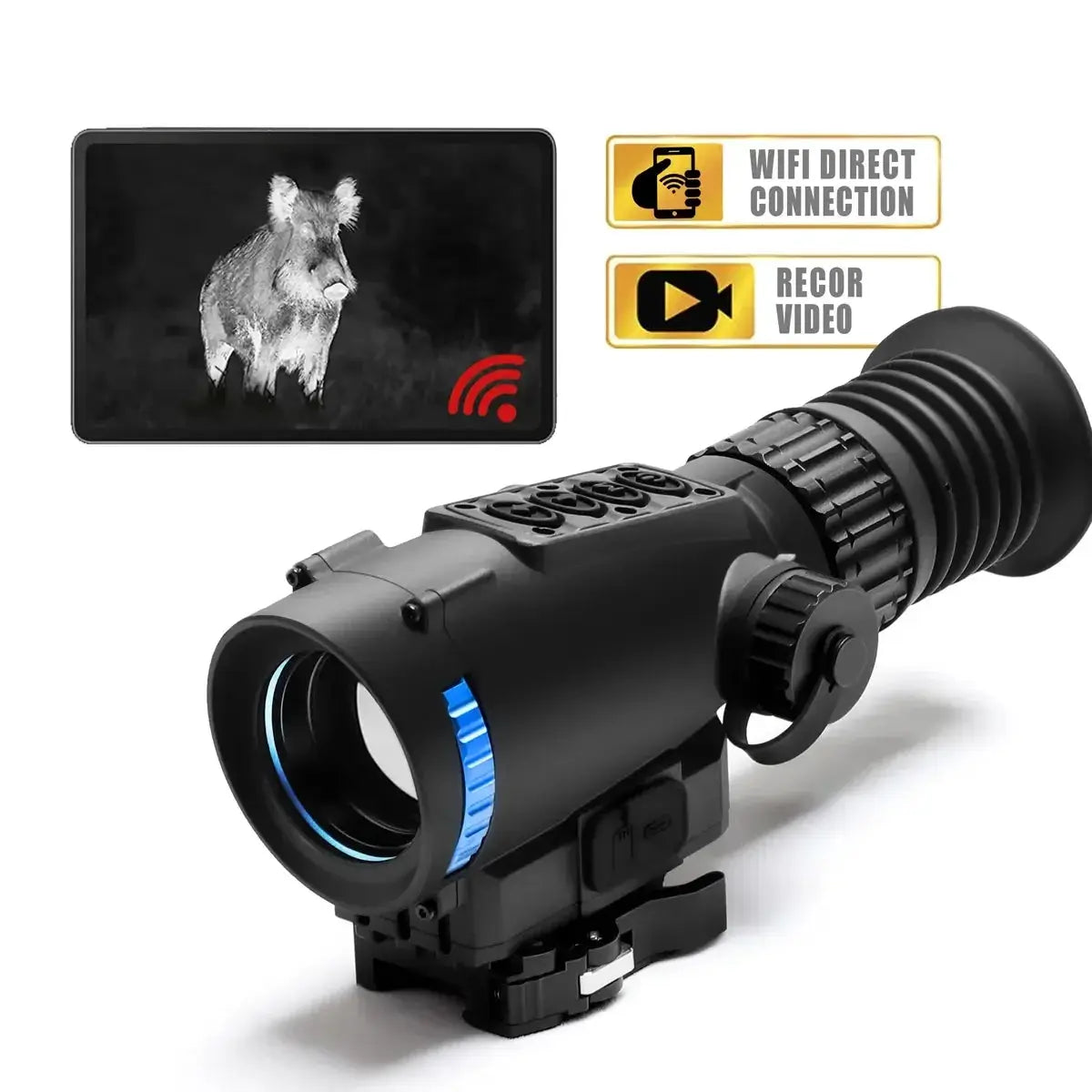 384*288 Thermal Imageing Scope Thermal Rifle Scope 35mm Lens Thermal Imager Sight with Video Rec PIP WiFi from PriceLows™