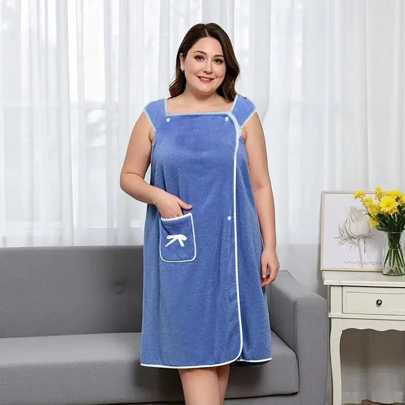 Women Bath Towel | Quick Dry Polyester | Wrap Style With Pocket | Plus Size