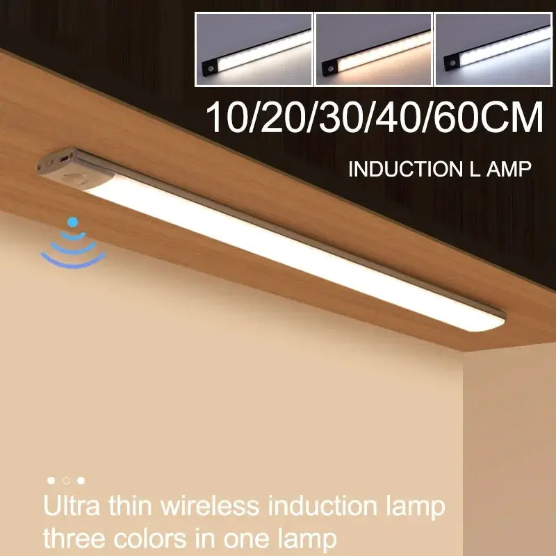 1pc Wireless Rechargeable LED Motion Sensor Cabinet Light - Ideal for Closet, Kitchen, Wardrobe, Stairs - Battery Operated Night from PriceLows™