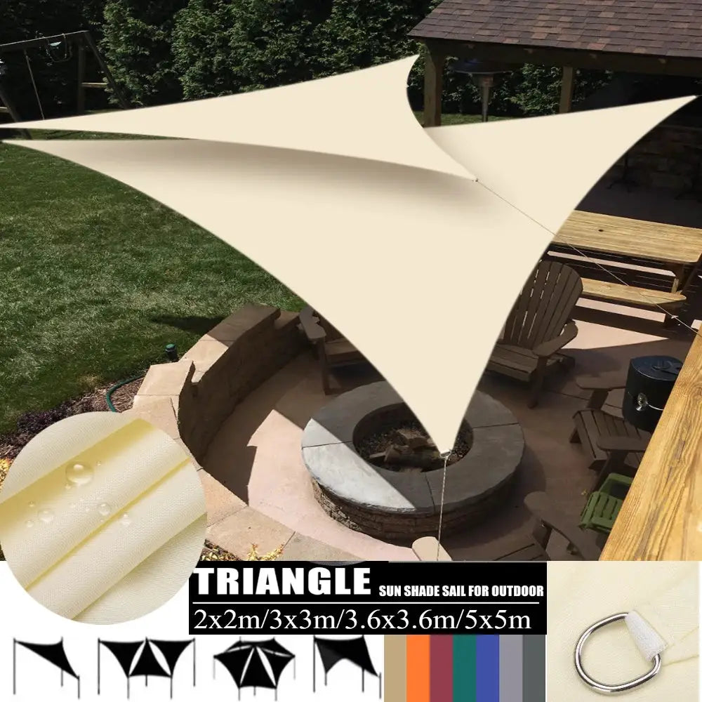 Triangle Sun Shade Sail | Waterproof HDPE | 5x5x5 Ft | Outdoor Patio Canopy