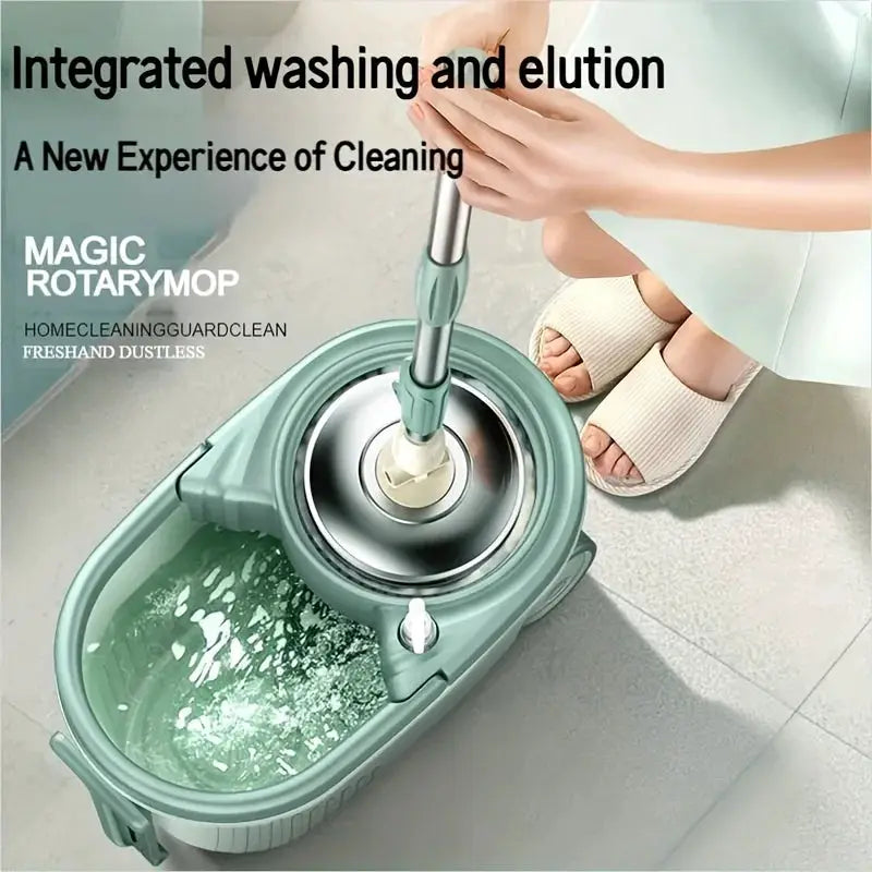 2-in-1 Dual-Drive Rotary Mop Set with Bucket – 360° Spin Mop for Wet & Dry Floors, Hands-Free Wringing, Easy Home Cleaning from PriceLows™