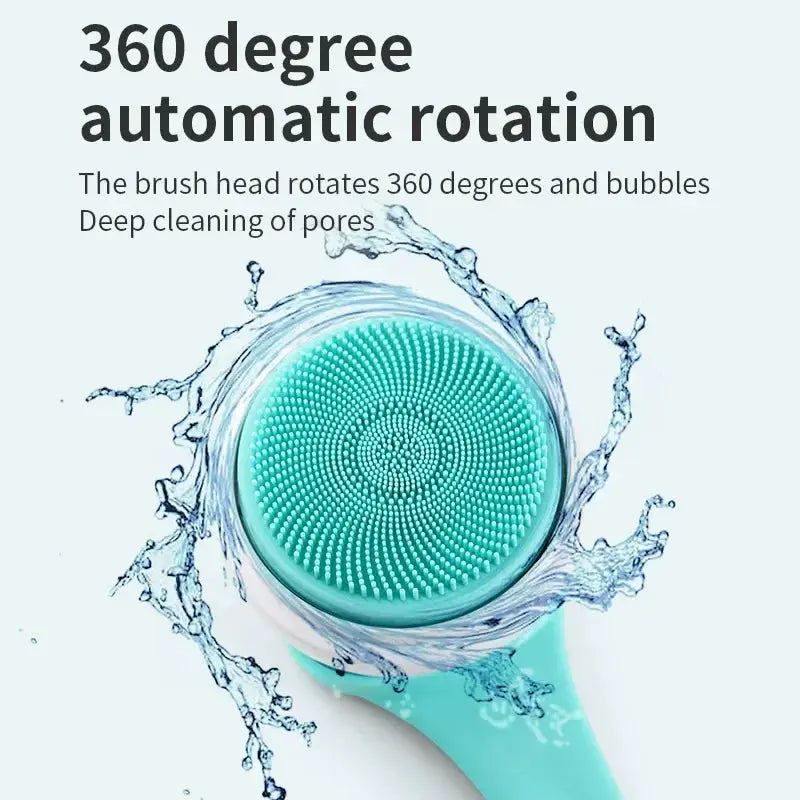 Auto Rotating Electric Waterproof Massage Shower Brush Multi-function Silicone Massage Bath Brush with 5 Large Brush Heads from PriceLows™