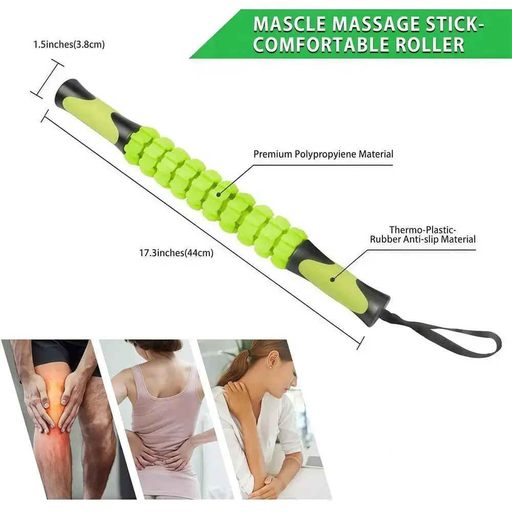 Muscle Roller Massage Stick | Rubber Body Massager | Soreness Relief