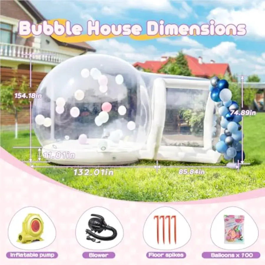 13ft Inflatable Bubble House for : Commercial Grade PVC Clear Waterproof Includes Blower Pump 7ft Tunnel Ideal for Camping Part from PriceLows™