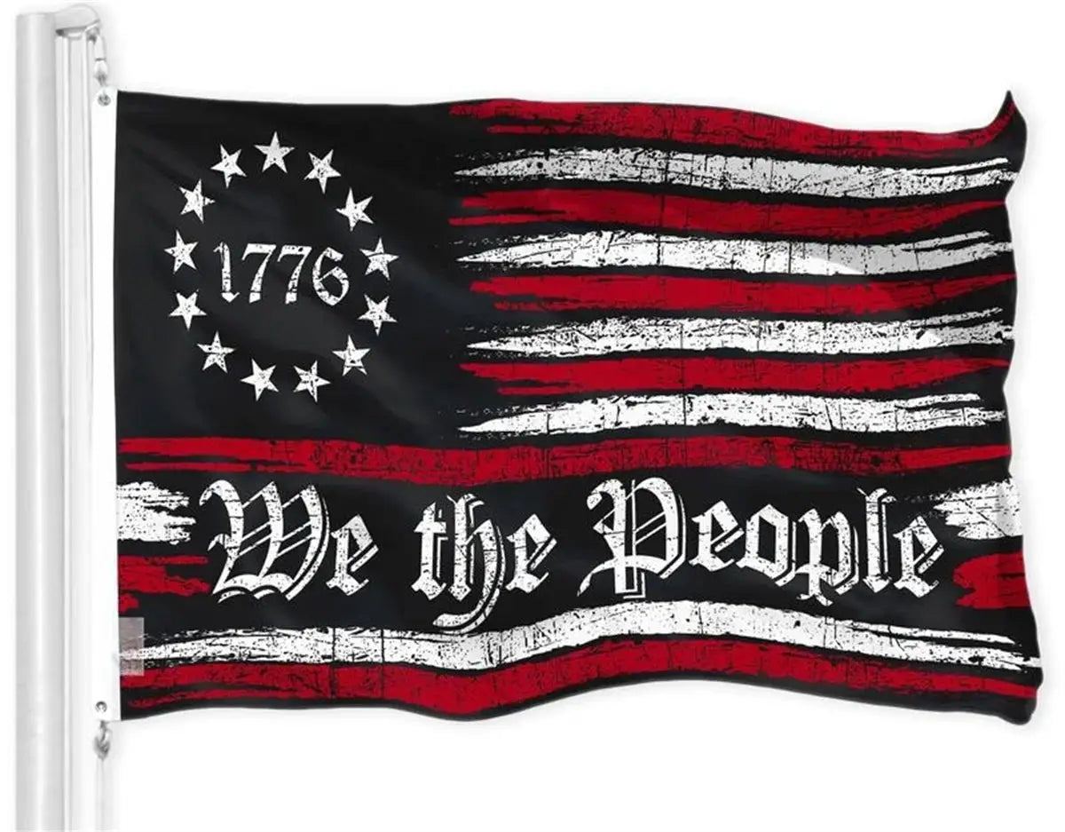 We the People American Flag 3x5 Ft 150D Polyester Historical Flag Indoor Outdoor Brass Grommets Thicker Durable LiteWeave Pro Se from PriceLows™