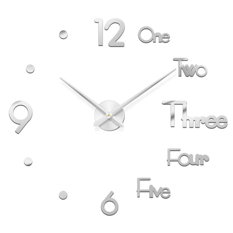 2023 Modern Design Large Wall Clock 3D DIY Quartz Clocks Fashion Watches Acrylic Mirror Stickers Living Room Home Decor Horloge from PriceLows™