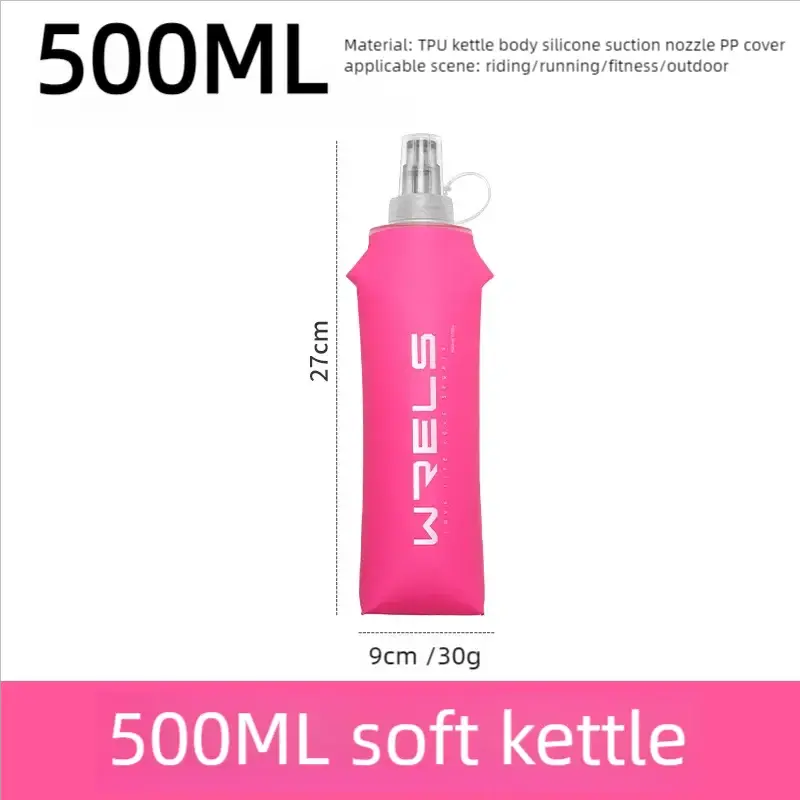 WRELS Soft Folding Water Bottle Collapsible Silicone Outdoor Sport Traveling Camp Hiking Cycling Running TPU Portable Water Bag from PriceLows™