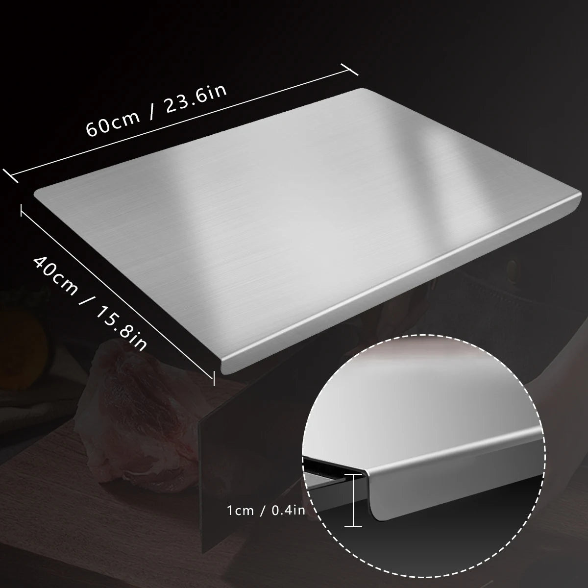 304 Stainless Steel Cutting Board Butcher Block Household Rolling Board Kitchen Supplies Food Preparation Meal Prep Tools from PriceLows™