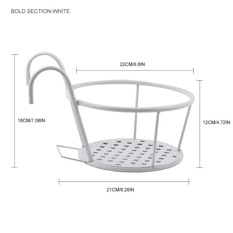 1PC Iron Art Hanging Baskets Flower Pot Balcony Hanging Plant Round Racks Railing Fence Outdoor Window Bonsai Stand Decoration from PriceLows™