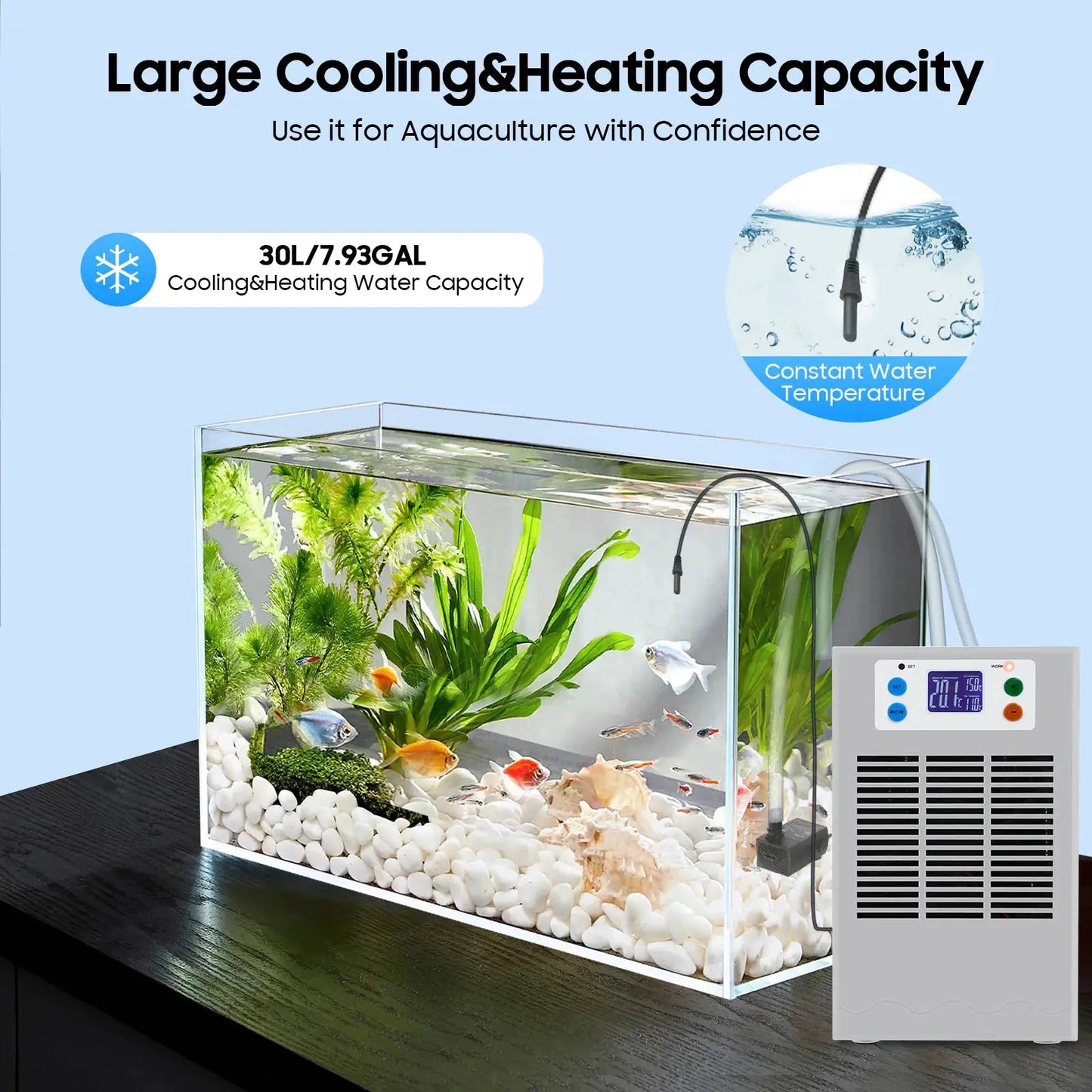 Aquarium Chiller Heater | 100W | 30L Capacity | 10-40C Range