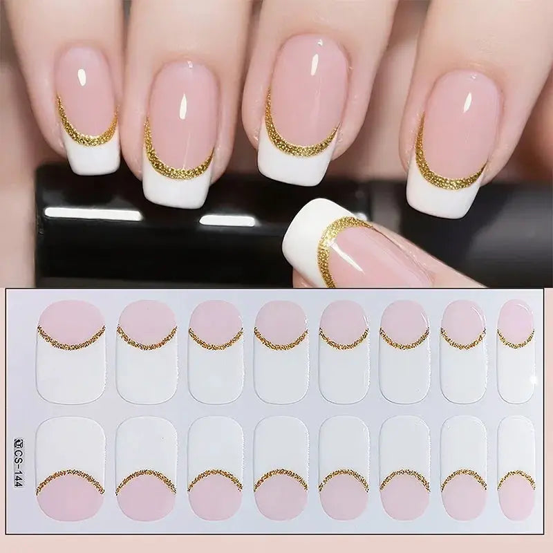 Full Cover Nail Stickers Fashion Nail Polish Nail Decoration Sparkling Glitter Self Adhesive Manicure Designer Nail Art Sticker from PriceLows™