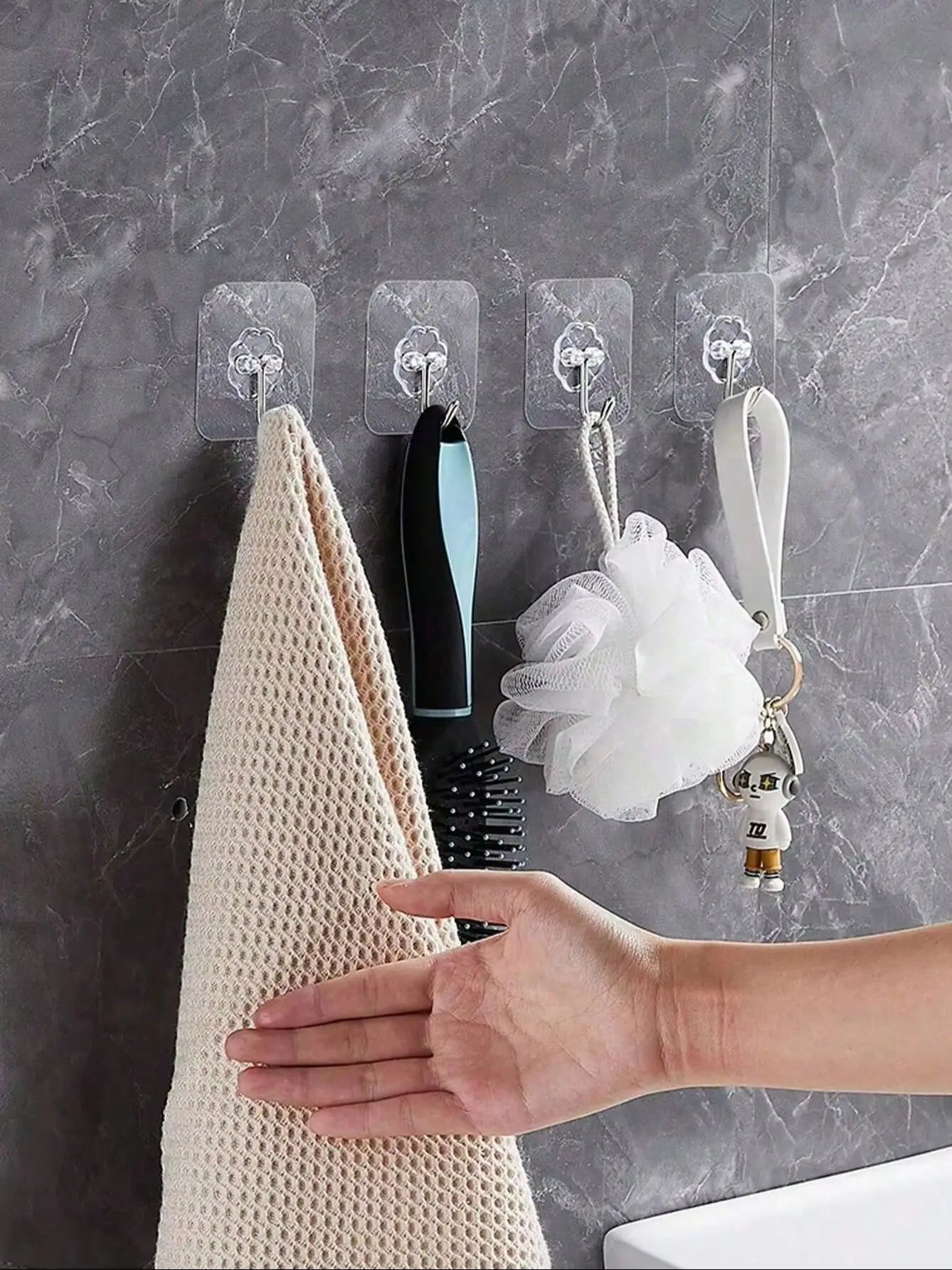 10pcs Heavy Duty Adhesive Wall Hooks, Sticky Wall Hangers, Damage-Free, Waterproof from PriceLows™