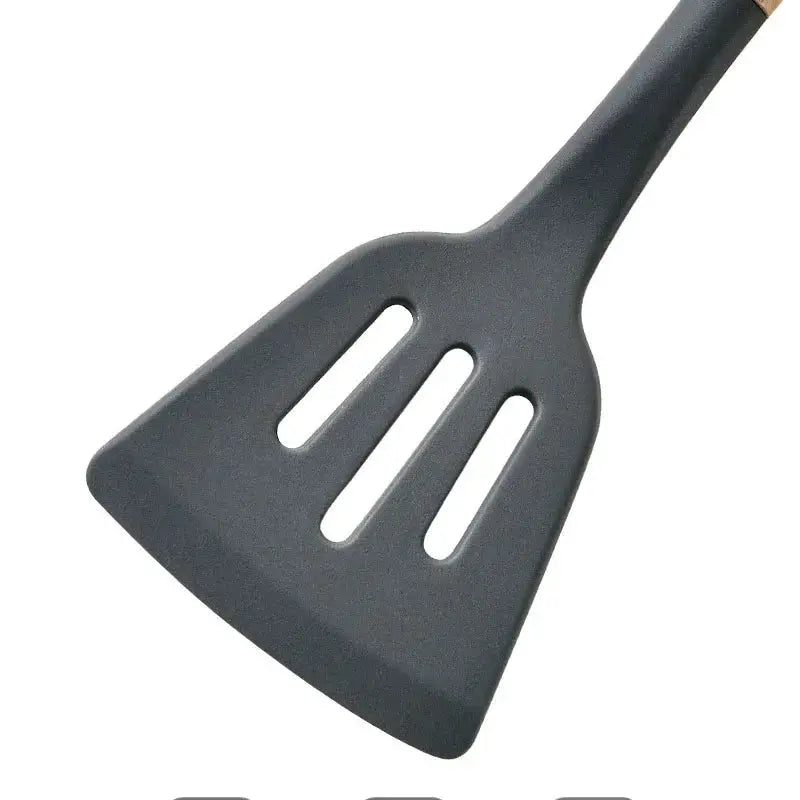 Silicone Kitchen Utensil Set | 34 Piece Collection | Wooden Handles | Black