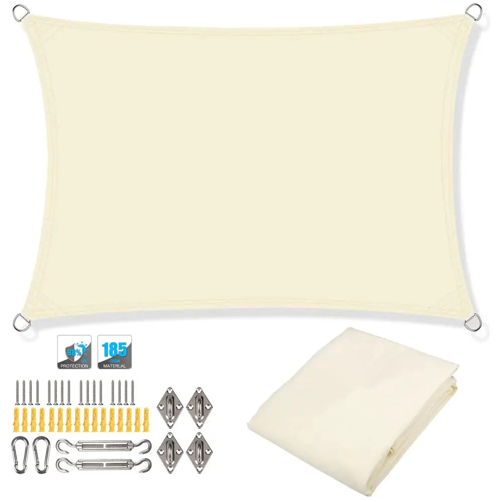 Rectangle Sun Shade Sail | Waterproof Oxford Canopy | UV Blocking Outdoor Shelter