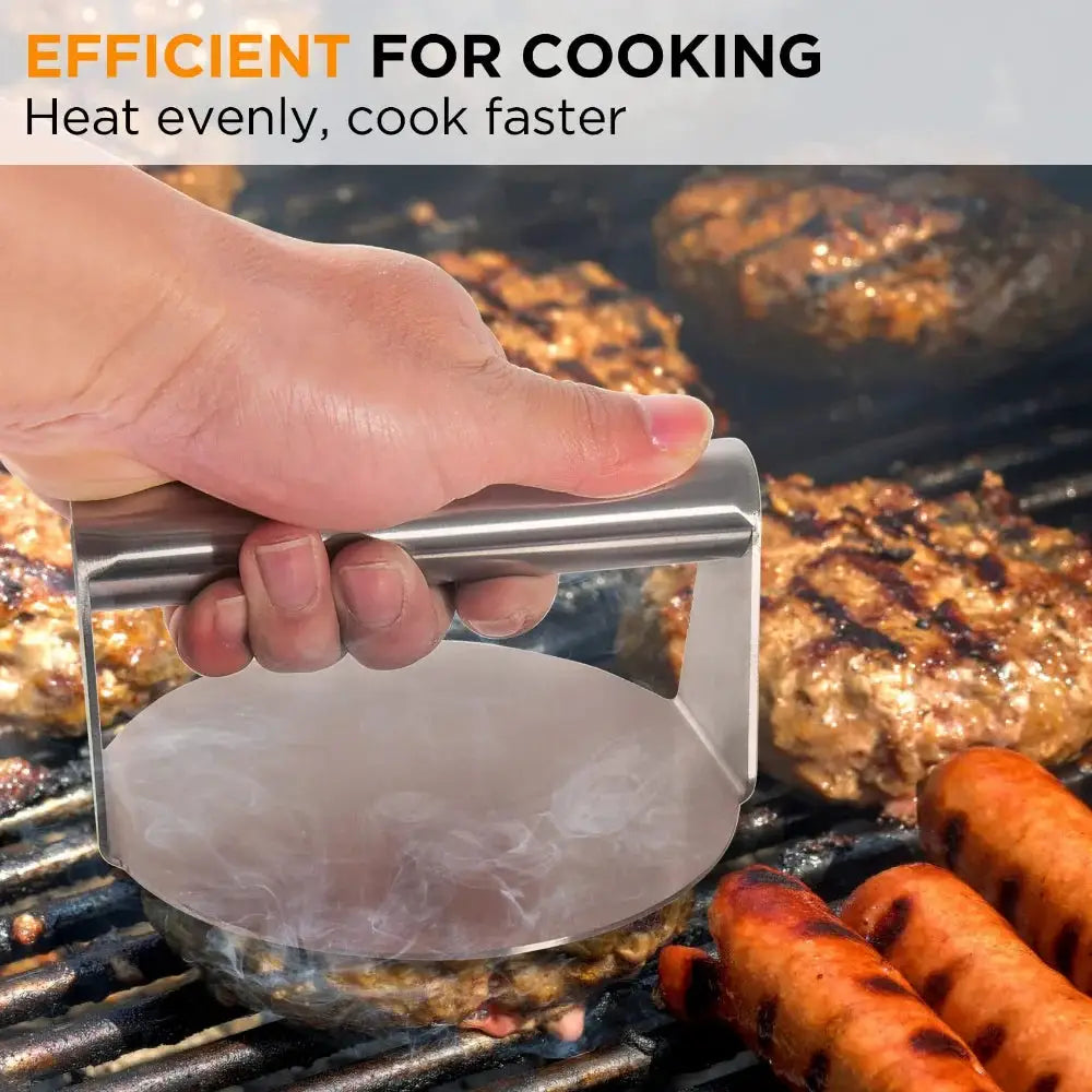 Hamburger Press Stainless Steel Smash Burger Press Patties Meat Masher Circular Meat Press Mold for Deli Meats Kitchen Gadgets from PriceLows™
