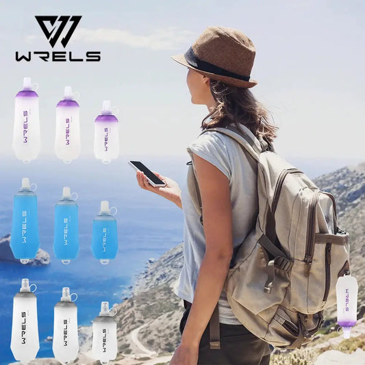 WRELS Folding Collapsible Soft Flask TPU BPA-Free Easy Grip Running Cycling Water Bottle Fitness Hydration Outdoor Water Bottle from PriceLows™