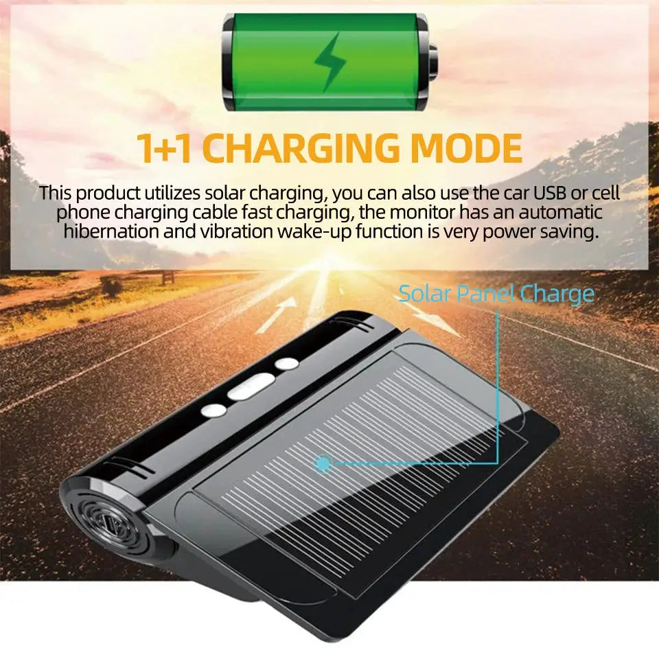 USB/Solar TPMS Wireless Tire Pressure Monitoring 4 Sensors Car Tire Temperature Tire Pressure Monitor Safety Alarm from PriceLows™